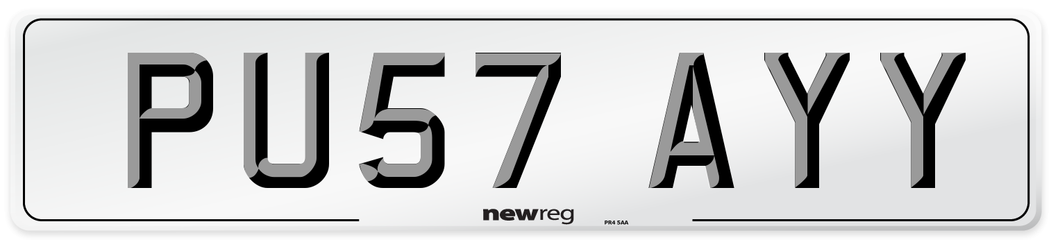 PU57 AYY Number Plate from New Reg